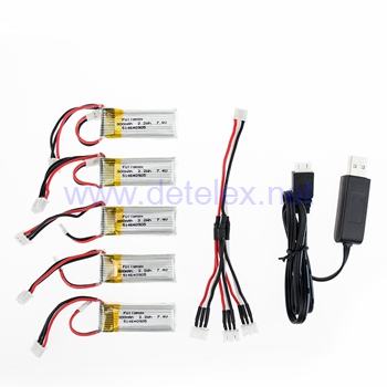 XK-A600 airplance parts USB charger + 1 to 3 charger wire + 5pcs battery